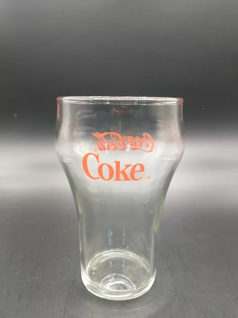 Clear Coca-Cola Glass Red Logo 5 Inches Tall Vintage Small Glass 3