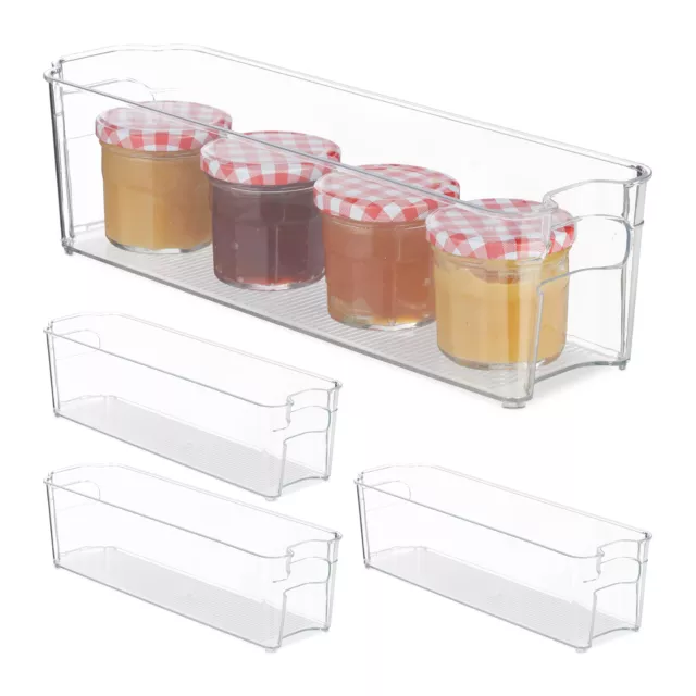 4x set organizer frigorifero contenitori scatola cassetti frigo salvaspazio box