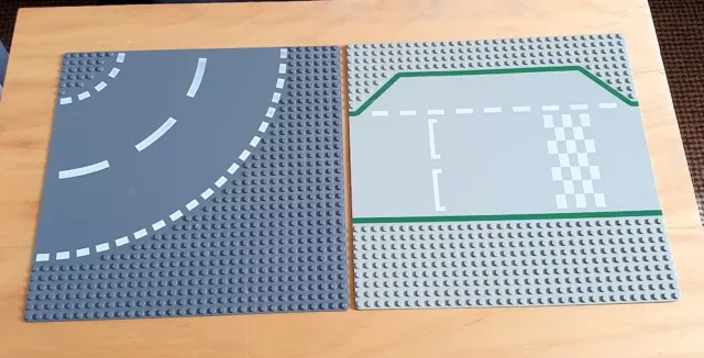 2 X Lego Base Plate Road Grigio 32X32