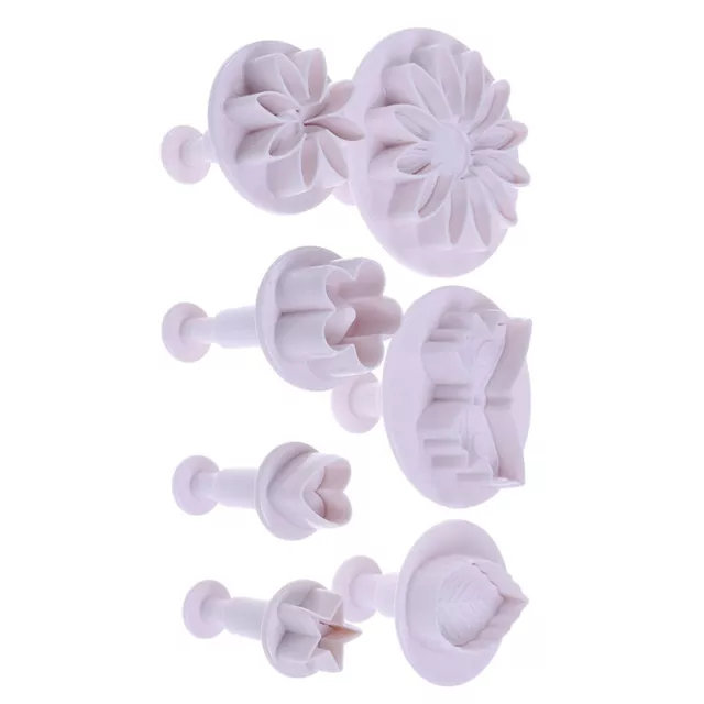 Plastic Flower Fondant Cake Tools Sugar Craft Plunger Cutter Baking Cookies AL