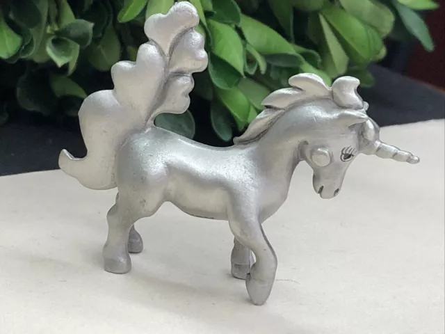 Vintage 1984 Hudson Pewter Miniature UNICORN Figurine Collectible