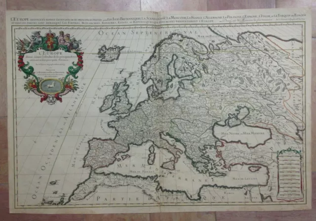 Europe 1679 Nicolas Sanson / Hubert Jaillot Antique Wall Map 17Th Century