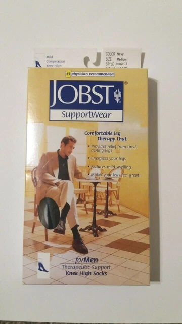 Ropa de apoyo Jobst calcetines altos de compresión suave hasta la rodilla 8-15 mmHg mediana azul marino