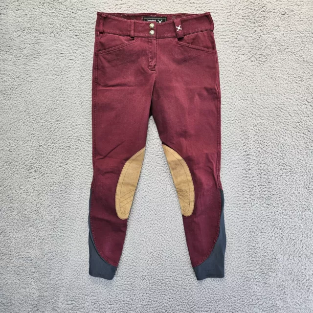 Tredstep Solo Breeches Womens Size 28R Burgundy Horse Riding Pants