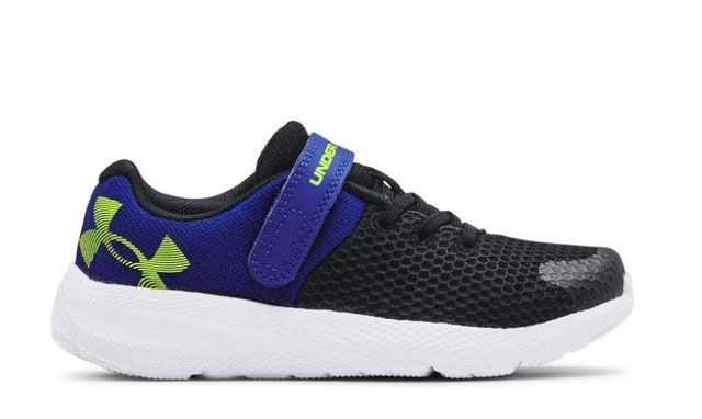 Under Armour Bps Pursuit 2 Junior Trainers Black/Blue UK 13 US 13.5K *REFCRS298