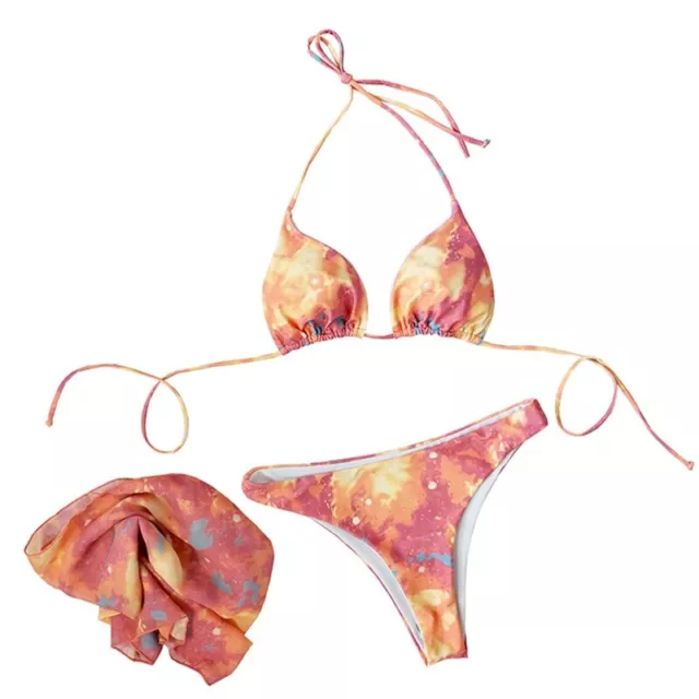 3-Pieces Ladies Beach Bikini Fashion Split Soft Knotted Bikini Swimsuit