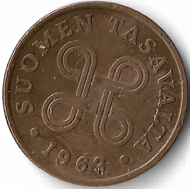 Finland 1 Penni 1963 KM# 44