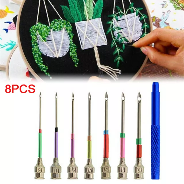 1Set DIY Embroidery Pen Knitting Sewing Crafts Tools Threader Punch Needles Home