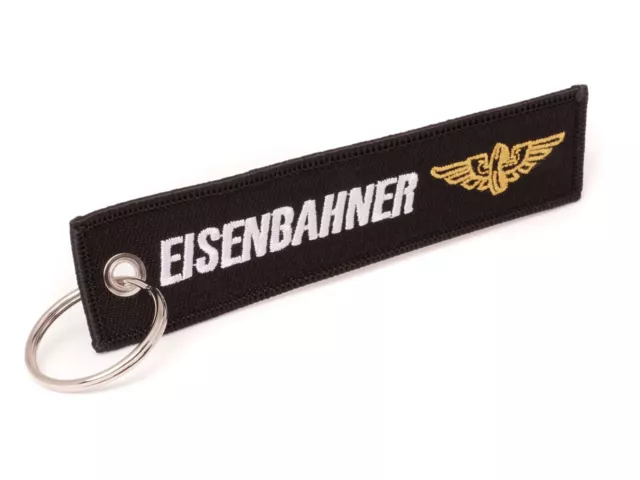 Schlüsselanhänger • EISENBAHNER • Schwarz mit Flügelrad • Deutscher Händler