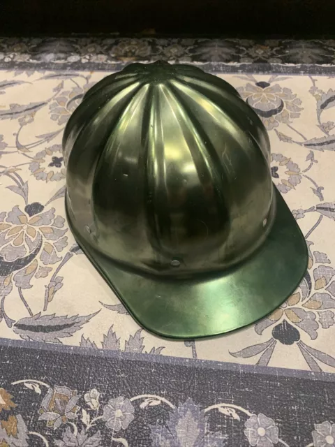 1950s Hardhat Vintage Anodized Green Aluminum  Superlite By Fibremetal USA