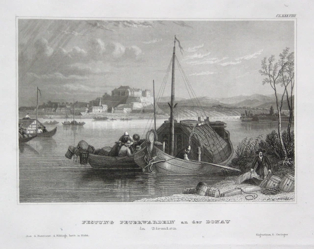Petrovaradin Serbia Fortezza Novi Sad Serbia Incisione Acciaio Engraving 1840