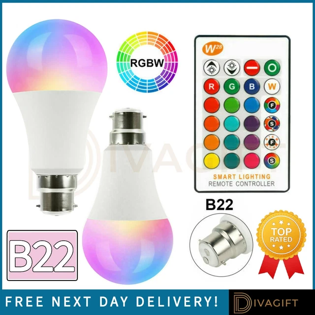 10W RGB LED Glühbirne 16 Farben Regenbogen wechselnde Fernbedienung E27 B22 Glühbirne