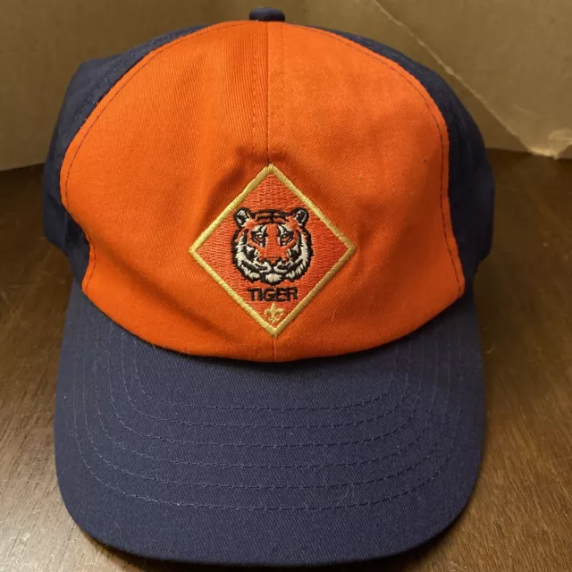 Tiger Cub Scout Hat Blue Kids Size M/L Adjustable Baseball Cap Pre Owned