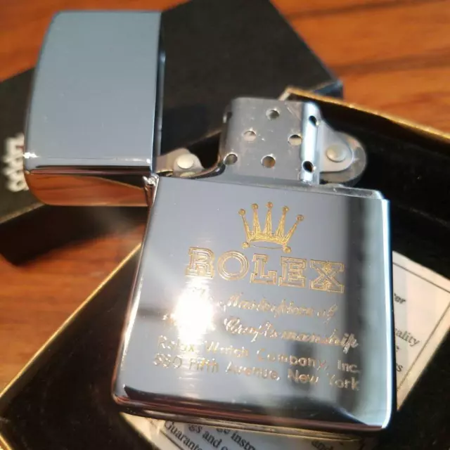 Unused ZIPPO 1992 Vintage ROLEX Silver Zippo Lighter Antique japan