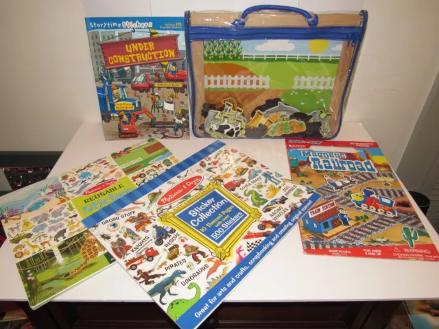 Melissa & Doug Magnetic Animal Habitats Sticker Pad Railroad Create A Scene Lot