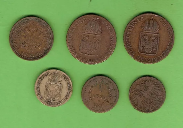 #D272.  Seven Old  Coins From Austria