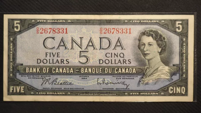 1954 Bank Of Canada Five Dollar**Nice   Note** Free Shipping 0809