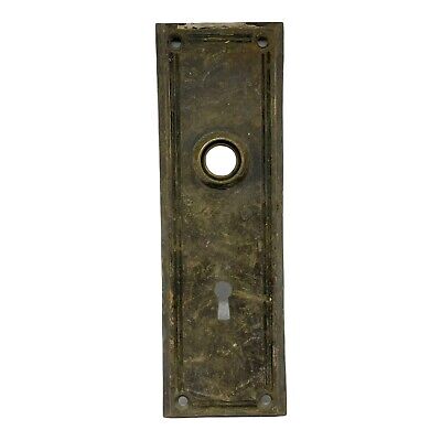Antique Brass Art Deco Door Knob Back Plate 7” X 2.25”