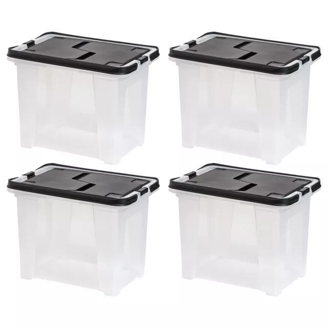 USA, Inc. Letter Size Portable Wing-Lid File Box, 4 Pack, Stackble, BPA-Free ...