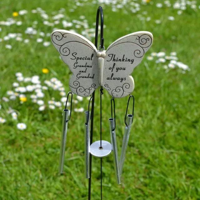 Special Grandma & Grandad Thinking of you Always Memorial Butterfly Wind Chime