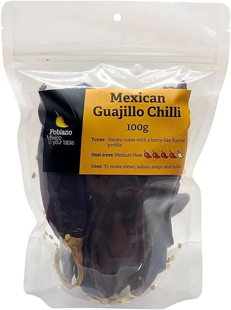 Poblano Mexican Guajillo Dry Chillies, 100 g- Free Shipping