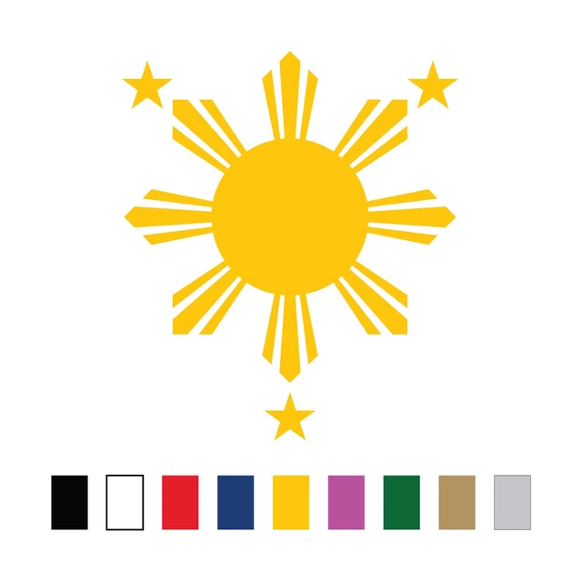 PHILIPPINE SUN AND THREE STARS of the Filipino Flag | Decal Vinyl Sticker
