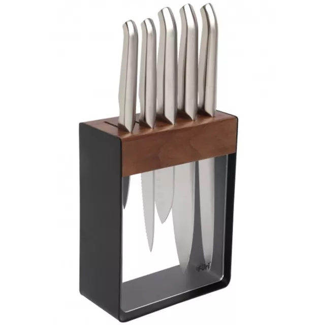 Furi Pro 7pc Limited Edition Black Stainless Steel Knife Block Set  w Sharpener 2