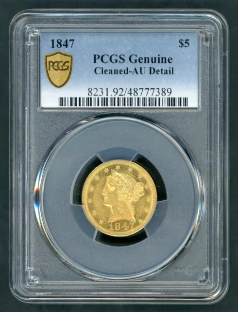 1847 Liberty Head Gold $5 Dollar Graded Pcgs Au Details (125)