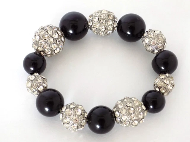 Bracelet Femme Perles Creuses Plaqué Argent - 20 Cm - Perles 8 Mm - Neuf Sous Emballage - Ascalido