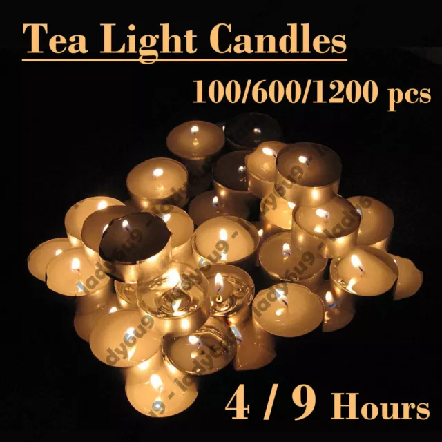 Tea Light Candles Bulk 4 & 9 Hour Tea Lights Tealight Tealights Unscented Candle