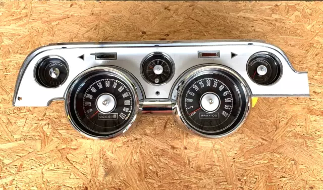 1967 Ford Mustang Deluxe Gauge 6K Tach Dash Cluster Clock Reconditioned 67 #2020