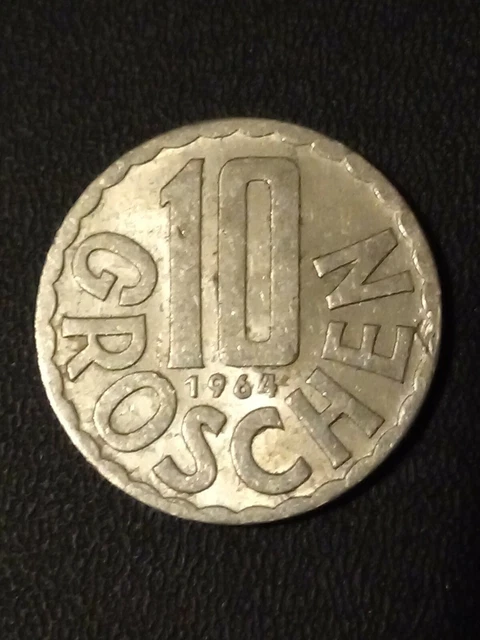 1964 Austria 10 groschen coin. Circulated & Collectable!