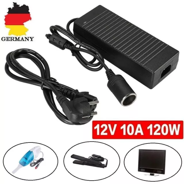 220V AUF 12V KFZ NETZADAPTER NETZTEIL 10A 120W 230 auf 12 Volt SPANNUNGWANDLER