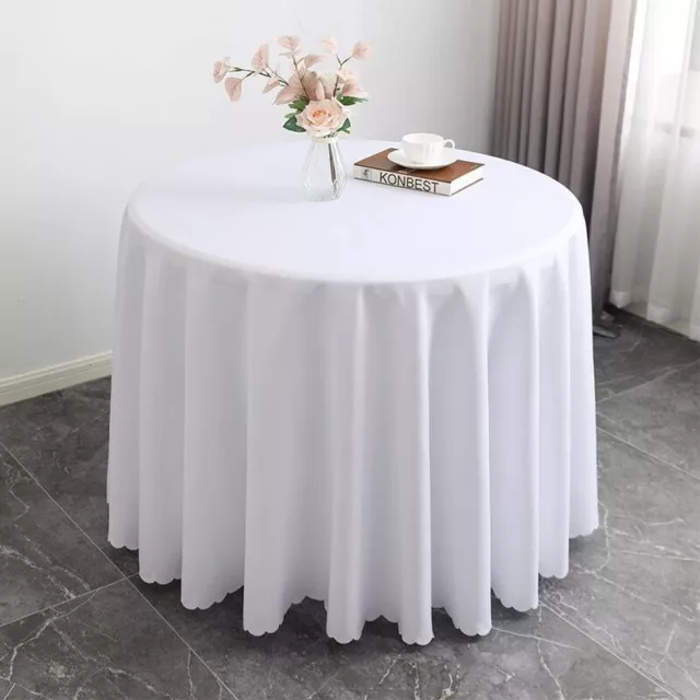 Decoration Table Cloth Round Cover Polyester Solid Colour Hotel Banquet Party 3