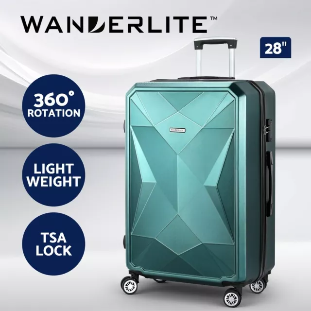 Wanderlite 28" Luggage Trolley Travel Suitcase Carry On Storage Hardshell