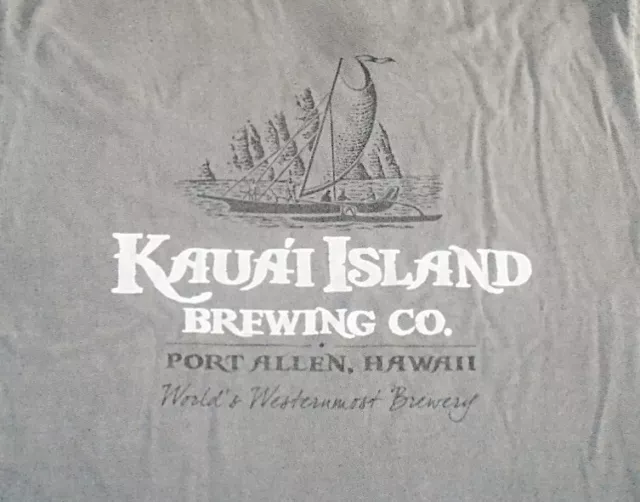 KAUA'I BREWING Co. Port Allen Hawaii Hawaiian beer Westernmost Brewery shirt XXL