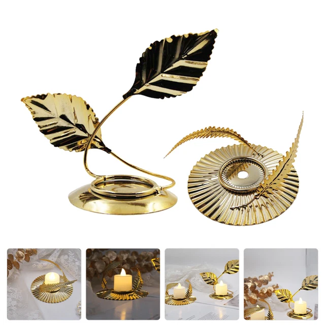 2 piezas Hoja de hogar Vela Artesanía Aroma Decorativo Velas Meta