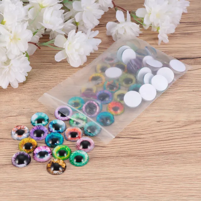 50 Pcs Time Glass Patch Glass Eyes for Crafts Dragon Eye Beads Pendant
