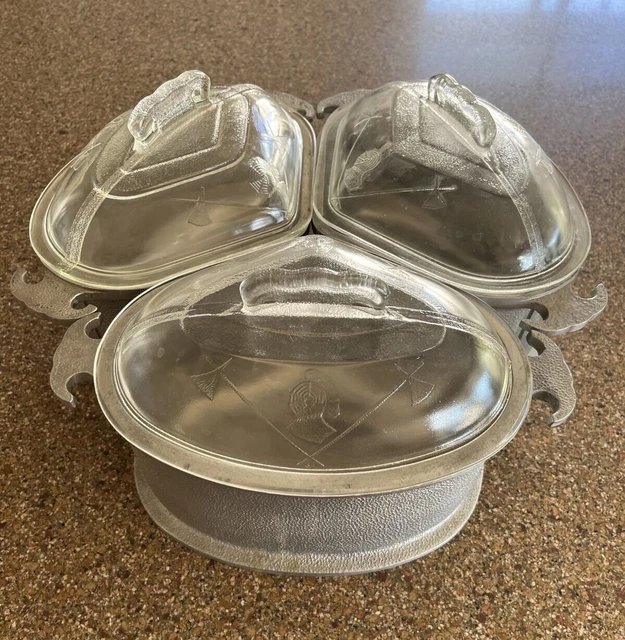 RARE VINTAGE 6 Pc Guardian Service Cookware 3 Triangle/heart Pots