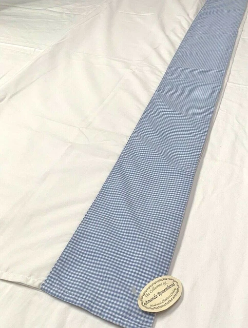 Amanda Remembered Boutique Child Youth Bed TOP SHEET Blue Gingham Trim NWT