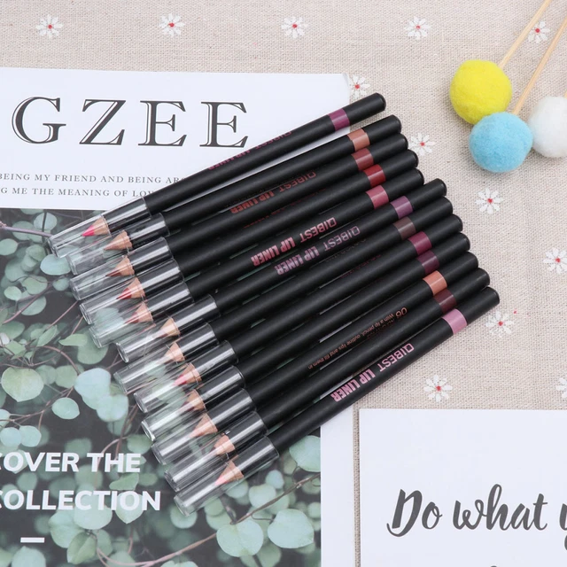 12 Stück Make-up Lip Line Pencils Wasserdichter Lip Shaping Pencil für Damen Lad