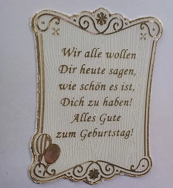 3D GLÜCKWUNSCHKARTE ZUM Geburtstag mit Spruch Unikat Handarbeit EUR 7