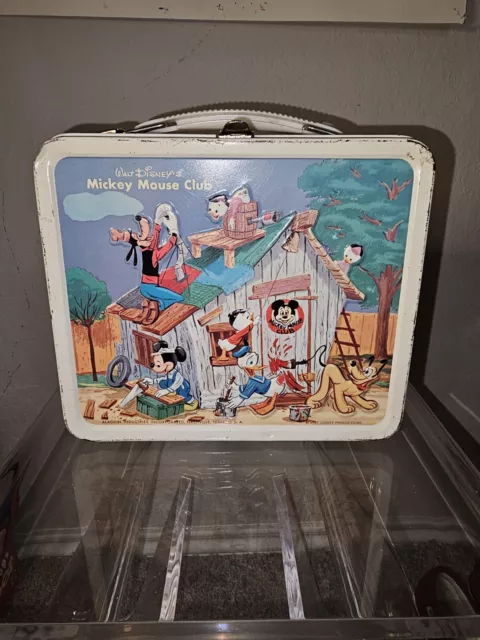 Vintage 1960's Walt Disney Mickey Mouse Club Metal Lunchbox By Aladdin