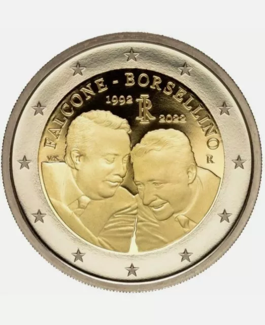 2 Euros Italia 2022. Moneda Conmemorativa - Falcone . Borsellino . S/C