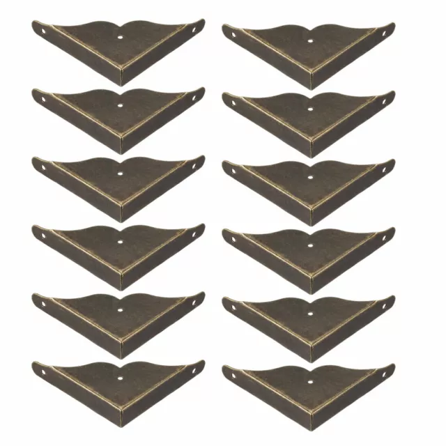 Metal Desk Corner Protectors Table Edge Cover Guard 39x39x8mm Bronze Tone 12pcs