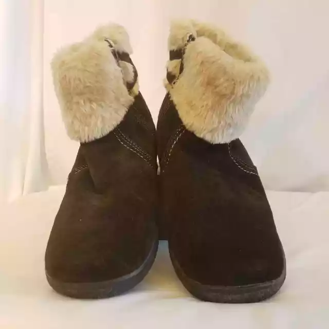 BareTraps womens legend 10M leather suede ankle boot faux fur lined side zip NEW