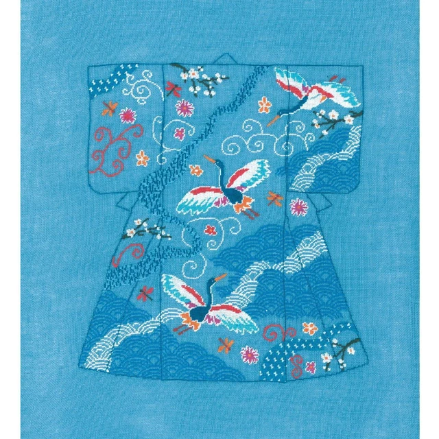 Kit Broderie Le Bonheur Des Dames 'Kimono Heron II' - Petit Point Compté Sur Tissu 30ct