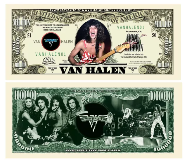 Pack of 50 - Van Halen Limited Edition Collectible Novelty Million Dollar Bill