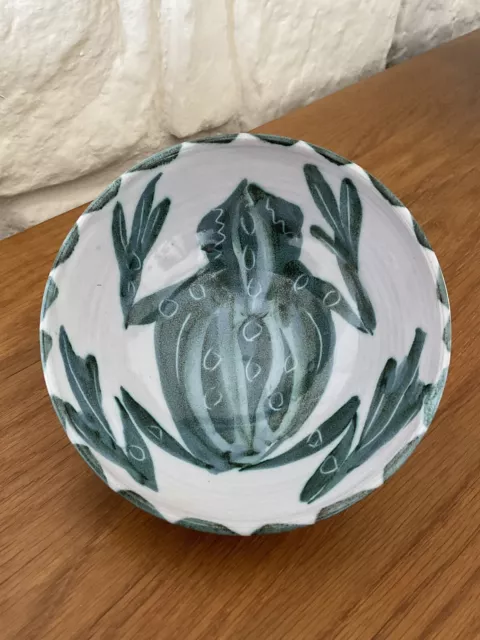 Fabulous Andrew Hazelden, Aldermaston Pottery Frog Bowl.Signed and Pottery Label