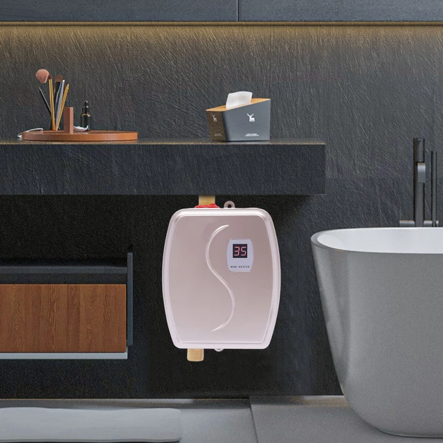 3000W Mini Instant Hot Electric Tankless Water Heater Shower Kitchen 68-126°F